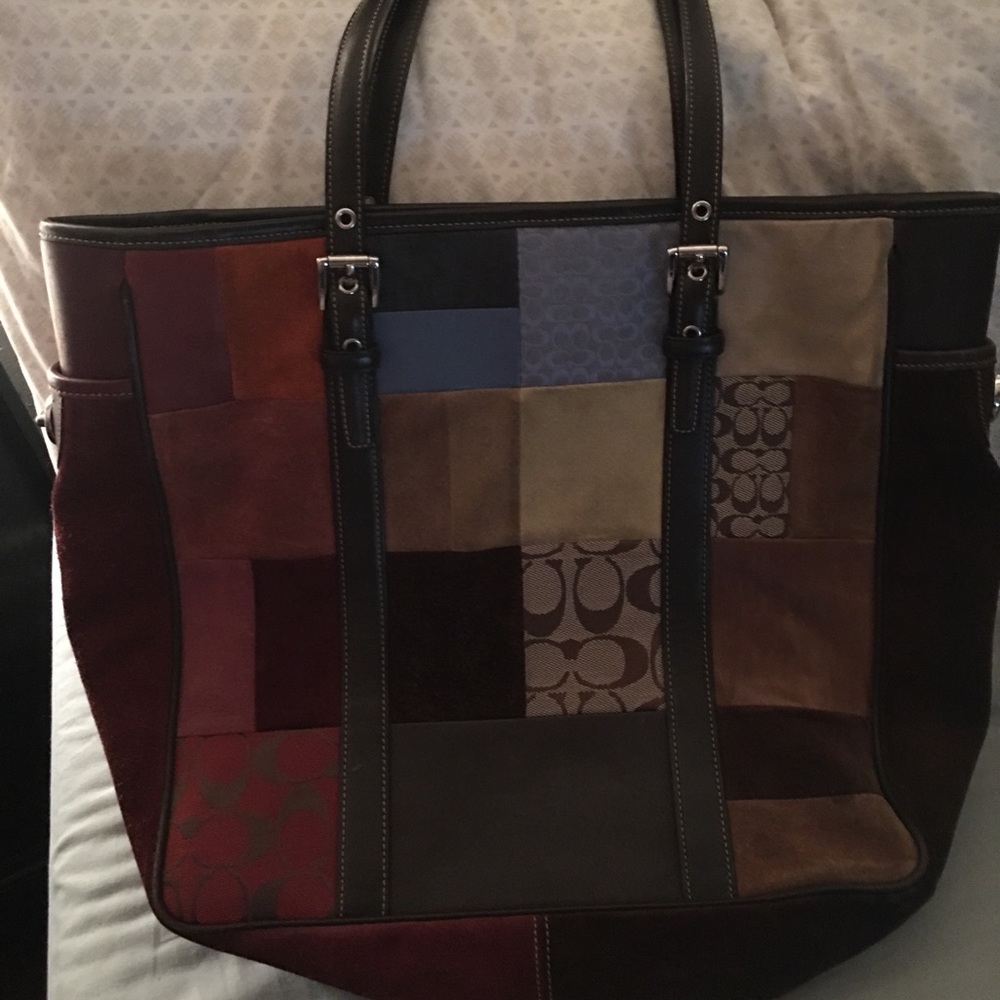 Vintage Fall Patchwork Coach Bag